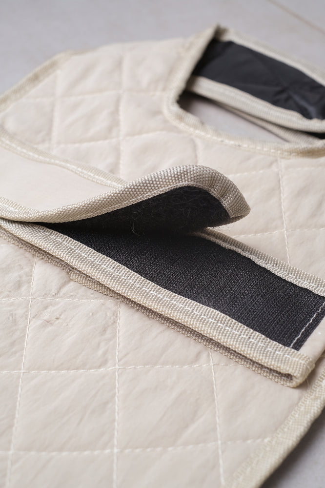 Noir Sur Blanc Nylon Quilted Coat Cream