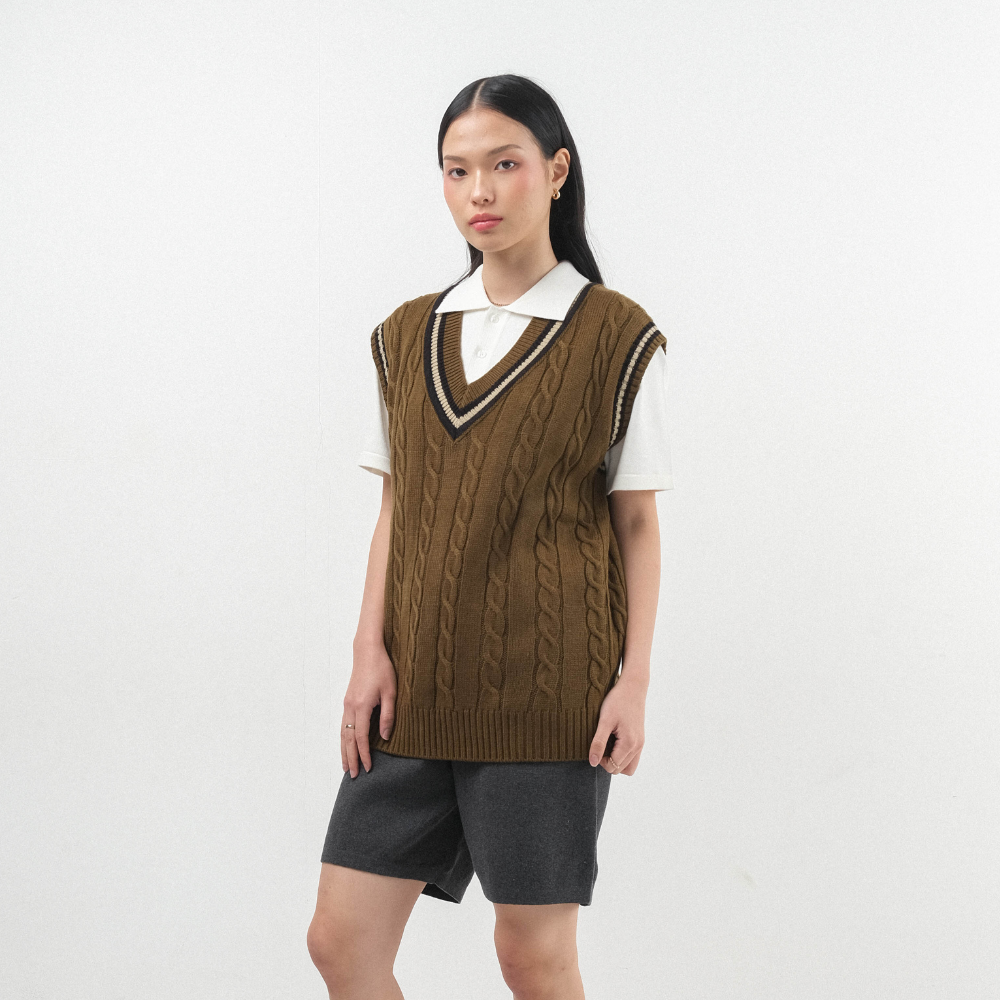 Varsity Vest Chocolate