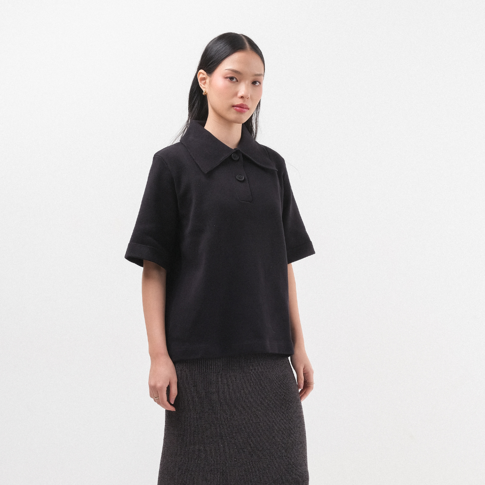 Noir Sur Blanc Ivy Polo Black