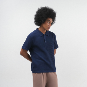 Noir Sur Blanc Men Oxford Polo Navy