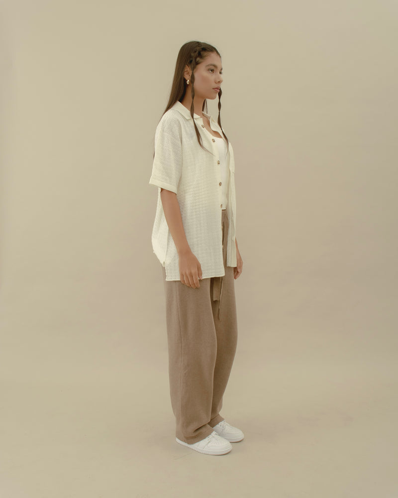 Women Rico Shirt Knit in Offwhite