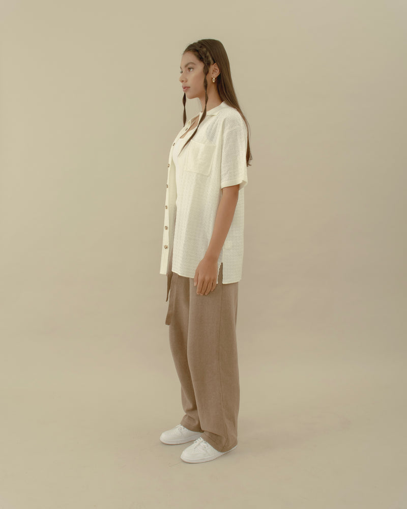 Women Rico Shirt Knit in Offwhite